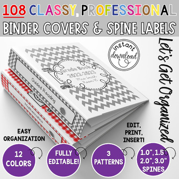 Preview of 108 Classy & Sophisticated Editable Binder Covers & Spine Labels-10 Colors