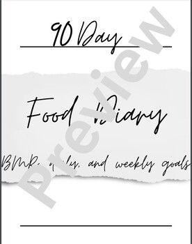 Preview of 90 Day Write in Food Diary with Calorie Tracker