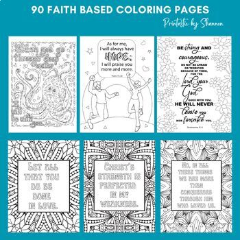 90 Faith Based Coloring Pages, Bible Verses, for Kids, Teens, Adults