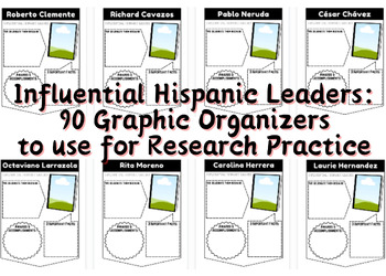 Preview of 90 Influential Hispanic Individuals: Graphic Organizers
