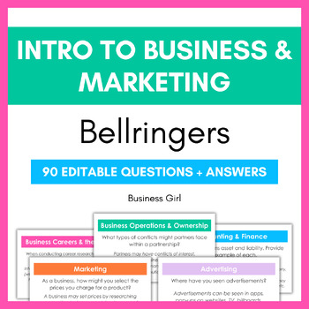Preview of 90 Introduction to Business and Marketing Bellringers