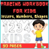 90 Letters, Numbers, Shapes Tracing Activity Worksheets for kids