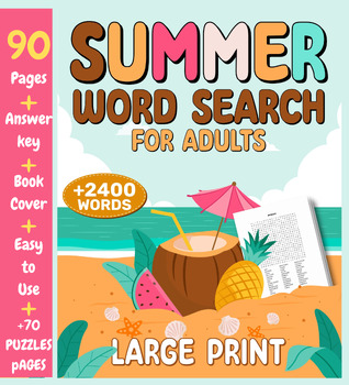 Preview of 90+ PAGE'S - +2400 WORDS - END OF THE YEAR SUMMER Word Search Worksheet Activity