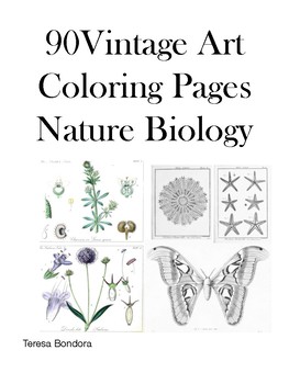 Preview of 90 Vintage Sketches On Nature & Biology To Color