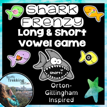 Preview of 90+ Words - Shark Frenzy Long & Short Vowels Game! Orton-Gillingham Inspired!
