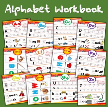 90 page alphabet writing and reading book by ESL Kidz | TPT