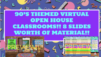 Preview of 90's THEME OPEN HOUSE VIRTUAL BITMOJI CLASSROOM!!!