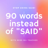 90 words Instead of "Said" | Vocabulary Building | Printab