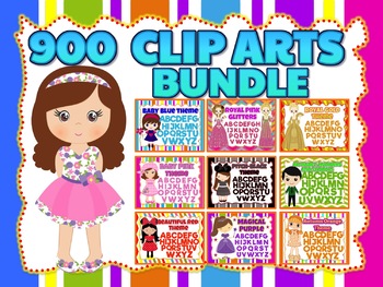 Preview of CLIP ARTS MEGA BUNDLE| 900 images of the Alphabet | Numbers and Symbols