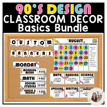 Preview of 90s Design Themed Classroom Basics Bundle