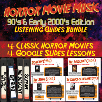 Preview of 90s & Early 2000s Edition: Horror Movie Music Listening Guides* 4 LESSON BUNDLE*