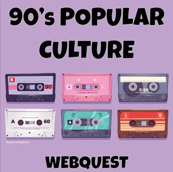 Preview of 90s Popular Culture WebQuest with Interactive Google Notebook