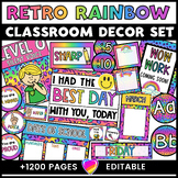90s Retro Rainbow Classroom Decor Bundle