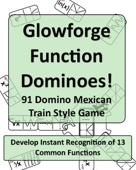 Preview of 91 Math Domino Function Matching Mexican Train Style Game - Glowforge
