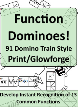 Preview of 91 Math Domino Function Matching Mexican Train Game - Print or Laser Cut