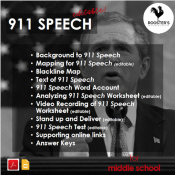Preview of 911 Speech {Digital & PDF}