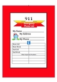 911: Writing + Technology: Emergency Phone List: Grades 3-6