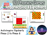 92 Phonics Interactive Whiteboard Games for all phases (Ac