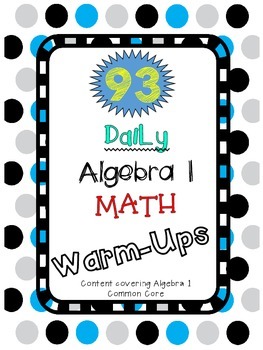 Preview of 93 Algebra 1 Daily Math Warm-Ups