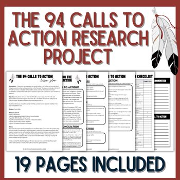 Preview of 94 Calls to Action Project - Social Studies Canada - Indigenous Education