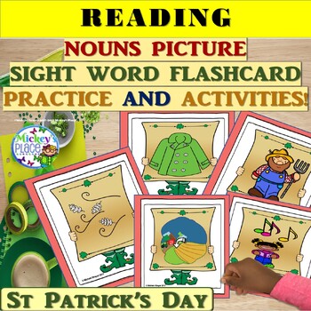 Preview of ST. PATRICK'S DAY NOUNS PICTURE SIGHT WORD FLASHCARD PRACTICE AND ACTIVITY