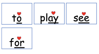Preview of 95% Kindergarten and First Grade Heart Words