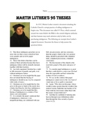 95 Theses Primary Source Worksheet