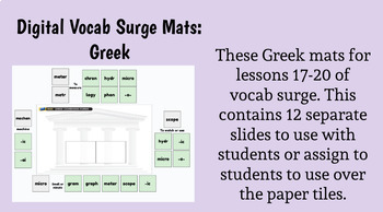 Preview of 95% Vocab Surge Book A: Greek Mats