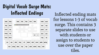 Preview of 95% Vocab Surge Book A: Inflected Endings Mats