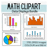 Maths Clipart Graphs and Charts Bundle - 176 Colour and B&