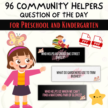 Preview of 96 Community Helpers Question of the Day for Preschool and Kindergarten