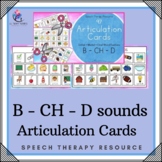 97 ARTICULATION CARDS (B - CH - D sounds with Visual Cues)