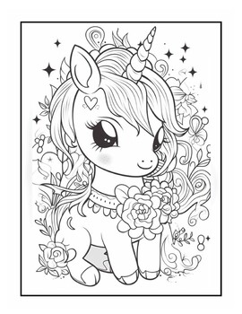 Preview of 97 Unicorn Coloring Book For Kids And Teens| Unicorn Coloring Pages For Kids