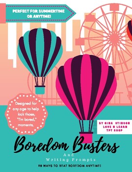 Preview of 98 Boredom Busters and Writing Prompts