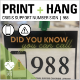 988 Sign For The Classroom: Mental Health First Aid