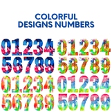 99 Colorful numbers designs. Beautiful numbers design deco