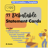 99 Debatable Statement Cards - Printables, Argument Writin