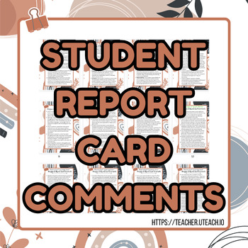Preview of 99 Report Card Comments That Will Save You Time and Effort!