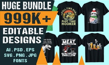 Preview of 999K+ Premium Tshirt Design bundle for Print on Demand