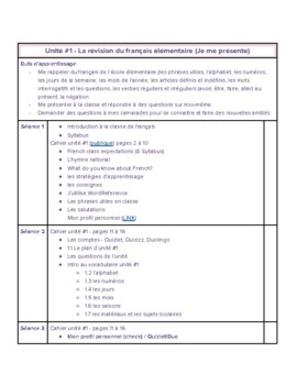 9ième - long range plans - Grade 9 applied core French by rfs ...