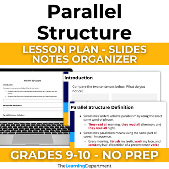 Preview of 9th-10th Test Prep Grammar Parallel Structure - Slides and Notes - Digital