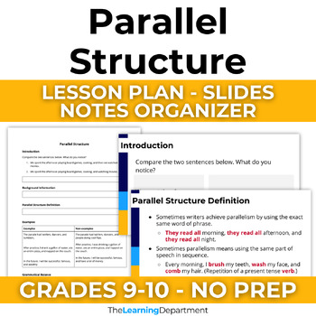 Preview of 9th-10th Test Prep Grammar Parallel Structure - Slides and Notes - PDF