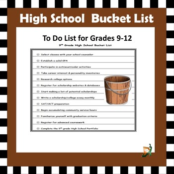 Preview of 9th - 12th Grade High School Bucket Lists