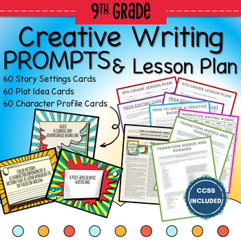 Preview of 9th Grade 180 Creative Writing Prompts and Lesson Plan | CCSS
