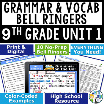Preview of Grammar Vocabulary Usage Mechanics Sentence Structure Bell Ringer - 9th Grade #1