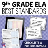 9th Grade ELA BEST Standards I Can Posters & Checklists Bu