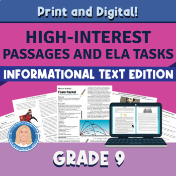 Preview of 9th Grade Reading Passages & Comprehension Tasks | Informational Text Edition