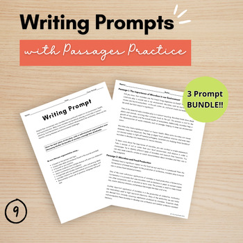Preview of 9th Grade Informational Writing Practice with Passages Bundle