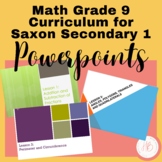 9th Grade Saxon Secondary 1 Math Powerpoints