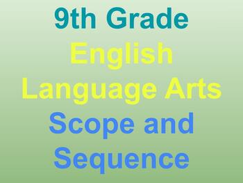 Preview of 9th Grade Scope and Sequence - ELA English Language Arts